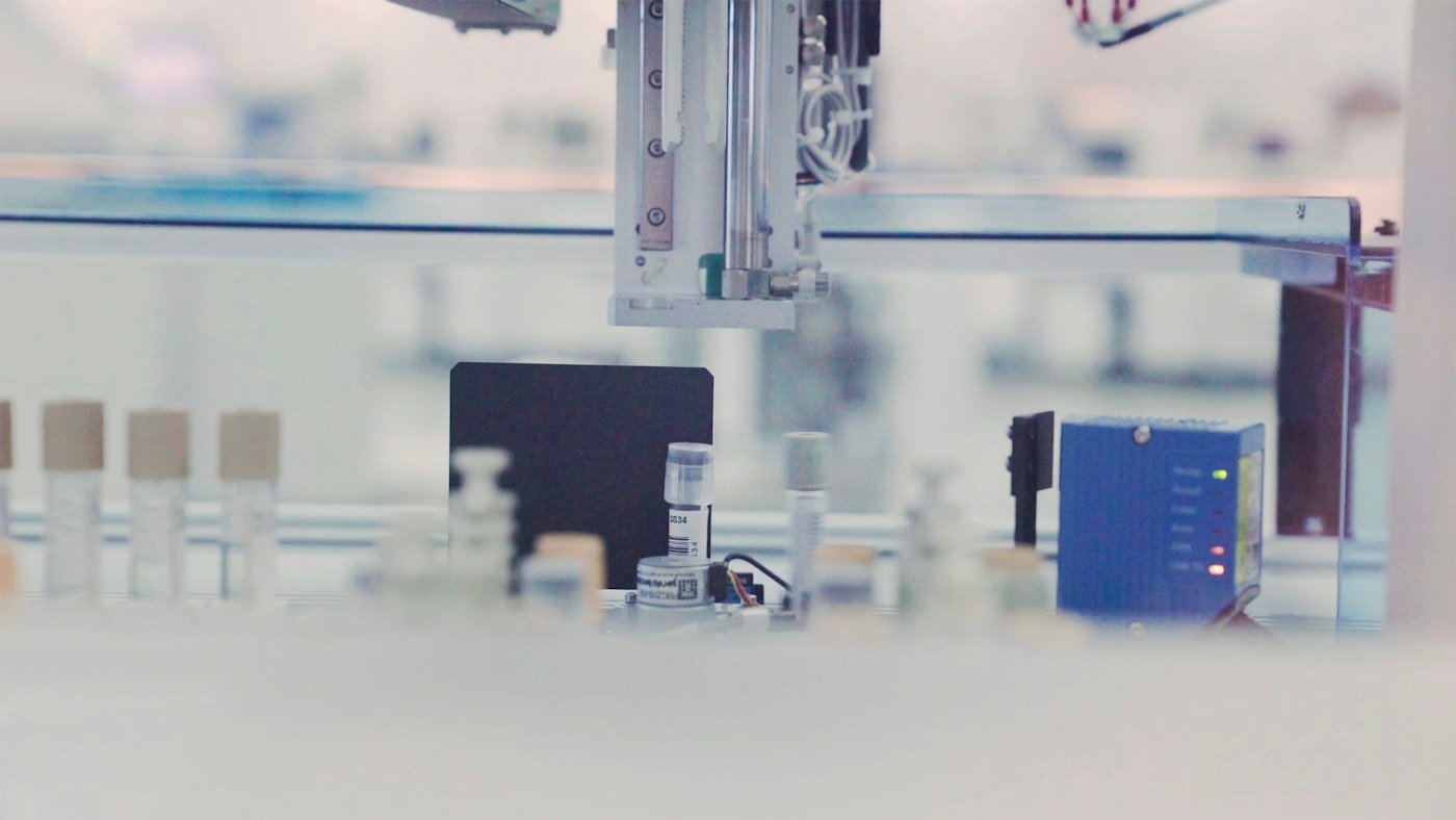 Automated equipment used to analyze a Blood Chem 8 panel